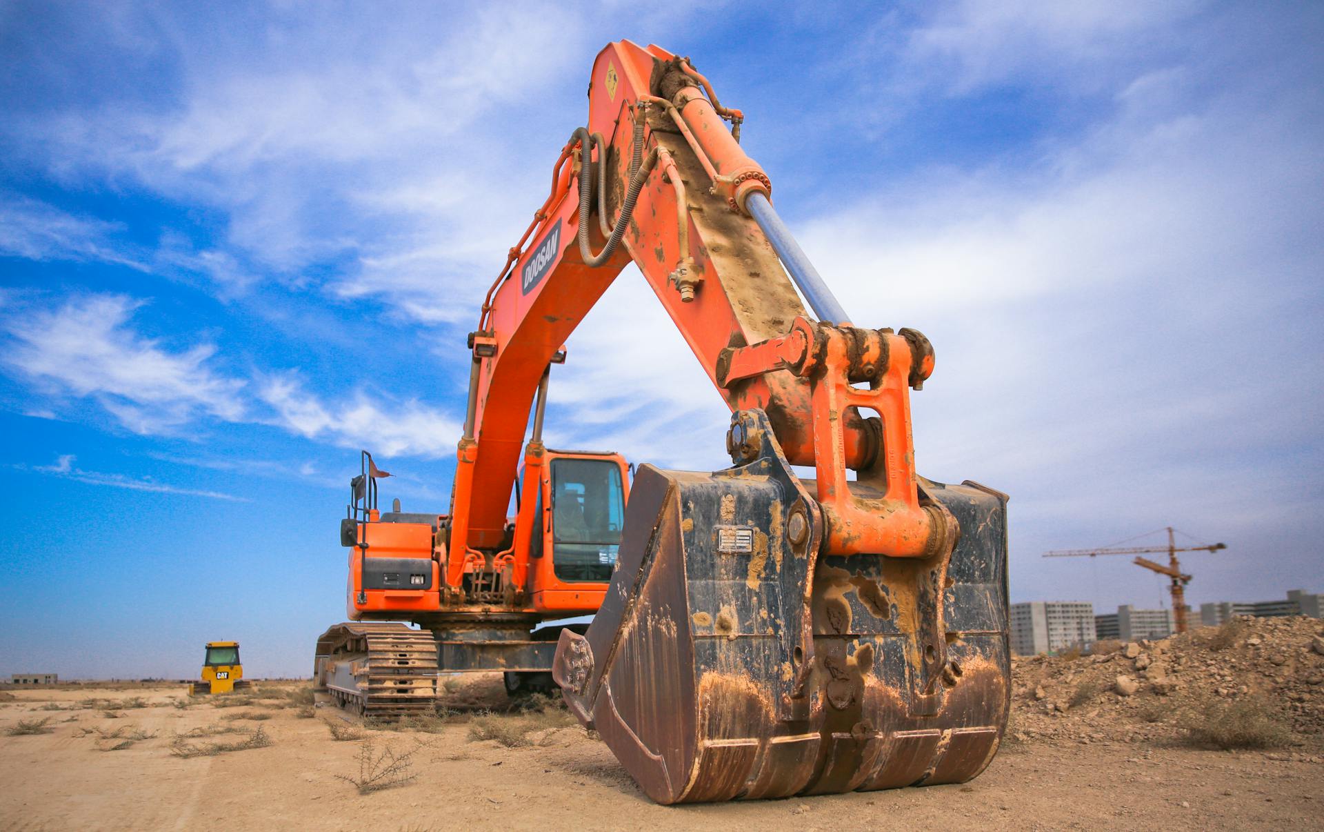 Excavator on construction site